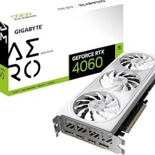 GIGABYTE GeForce RTX 4060 AERO OC 8G grafik kartasi, 3x Windforce fanatlari, 8GB 128-bit GDDR6, GV-N4060AERO OC-8GD grafik kartasi