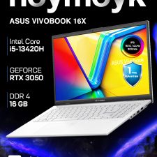 Noutbuk Asus Vivobook 16 PREMIUM, i5-13420H, RTX 3050 4GB, 16GB DDR4, 512GB SSD, 144HZ