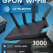 Wi-Fi 6 AX3000 GPON router | Uztelecom va barcha provayderlar uchun