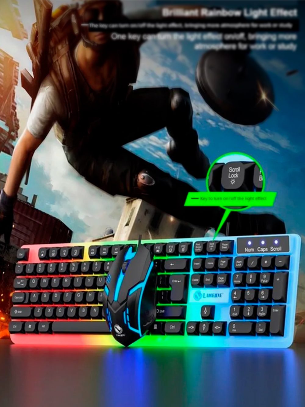 O'yin klaviatura va sichqonchasi T-Wolf TF270, LED chiroqli